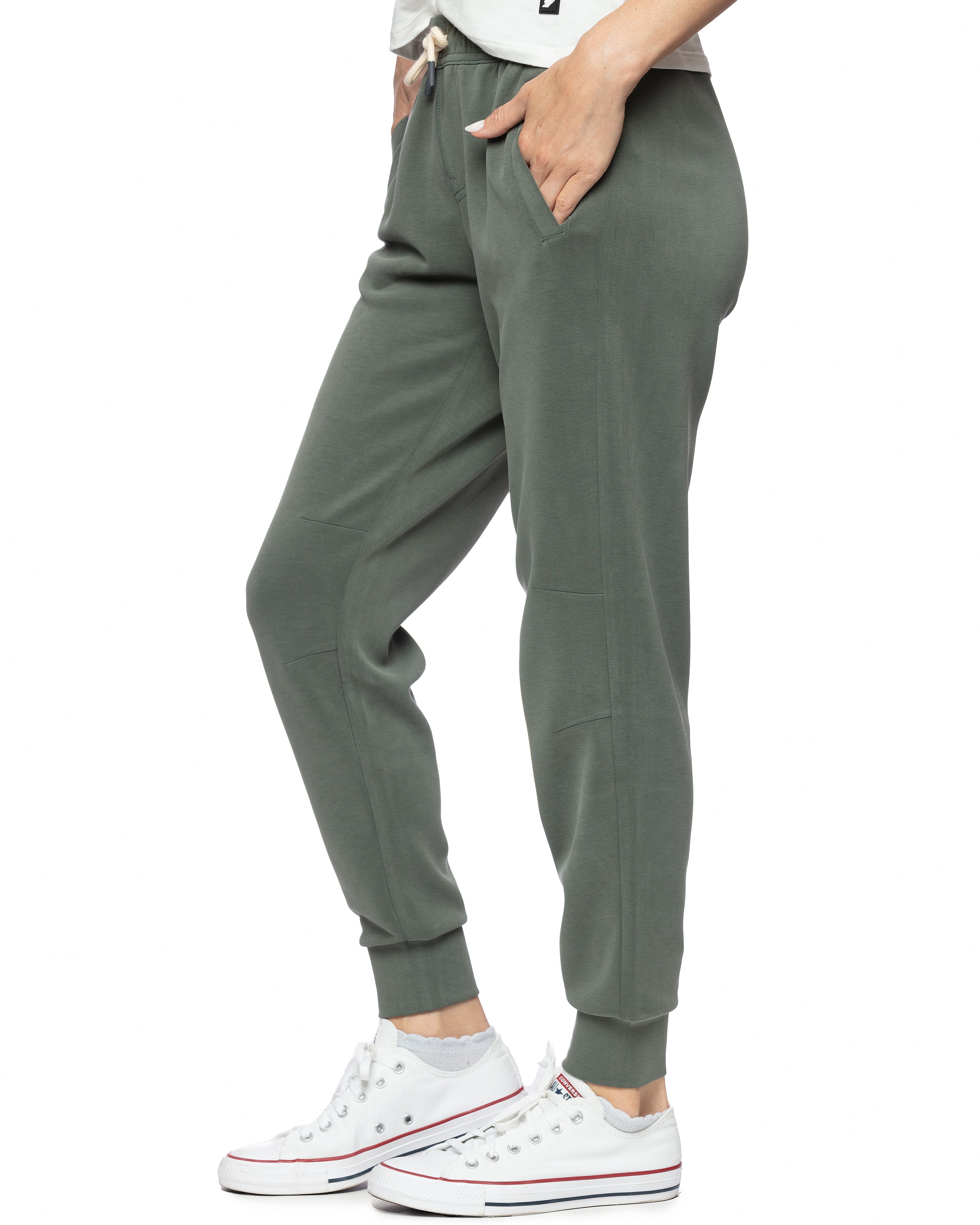 Women's Track Pants Soft Fleece Slim Cuff w Zipped Pockets Ladies Trackies  Basic - Fresh Idea Living